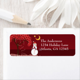 Snowman Candycane Tree on Deep Burgundy