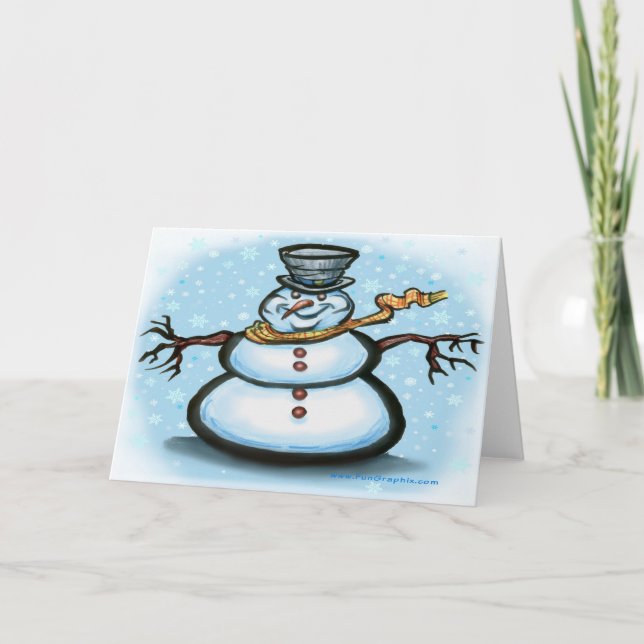 Snowman Card Feiertagskarte (Vorderseite)