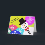Snowman Card Feiertagskarte<br><div class="desc">Ein Gentleman Snowman, umgeben von dekorativen Ornamenten</div>