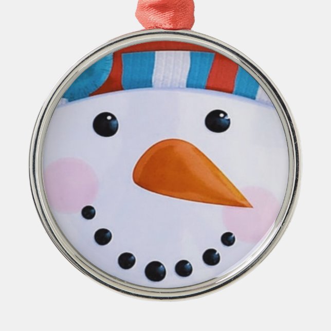 Snowman Carrot Nose Winter Weihnachten Ornament Aus Metall (Vorne)