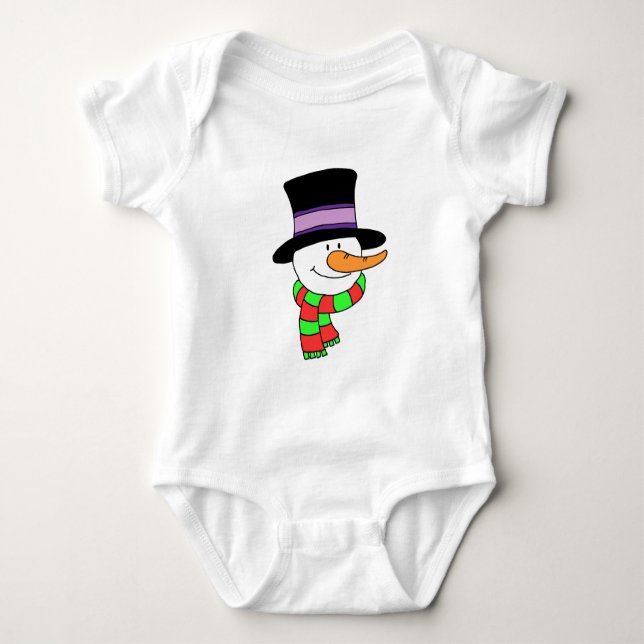 Snowman Cartoon Baby Strampler (Vorderseite)