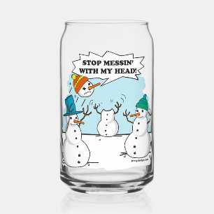 Snowman Cartoon Funny Zeichne Dosenglas