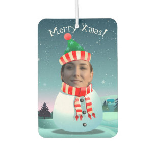 Snowman-Cartoon mit kundengerechtem Gesicht Autolufterfrischer