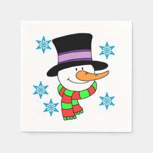 Snowman Cartoon Paper Napkins Serviette