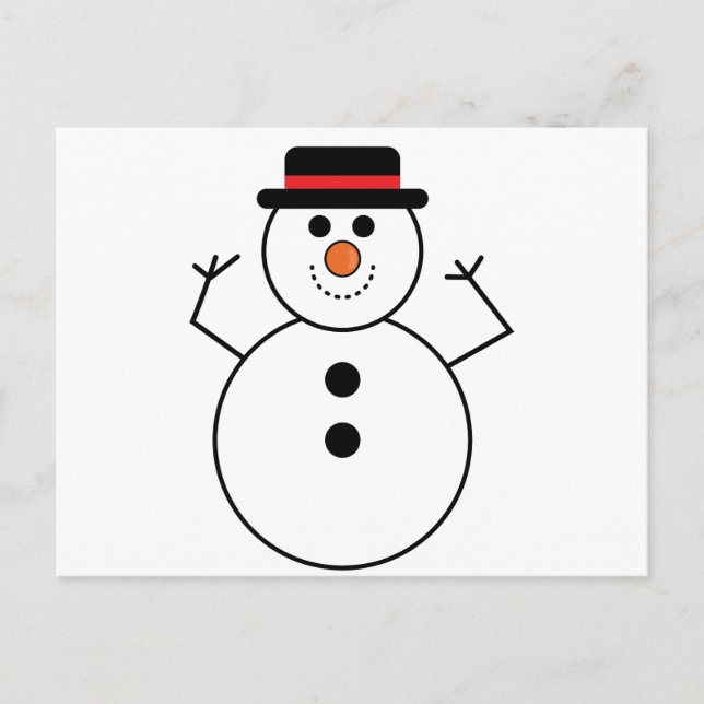 Snowman Cartoon Postkarte (Vorderseite)