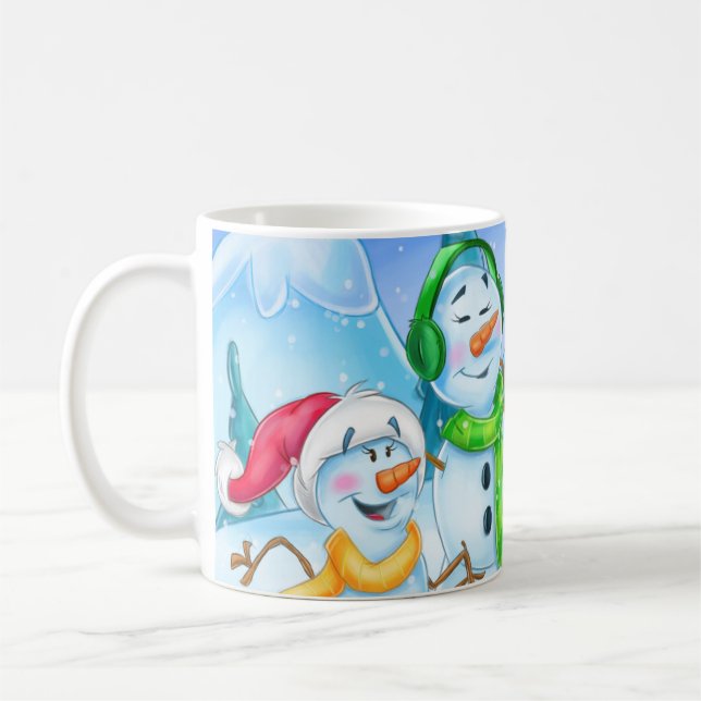 Snowman-Cartoon-Tasse Kaffeetasse (Links)