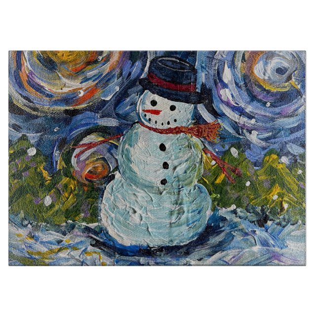 Snowman Charcuterie Board Schneidebrett (Vorderseite)