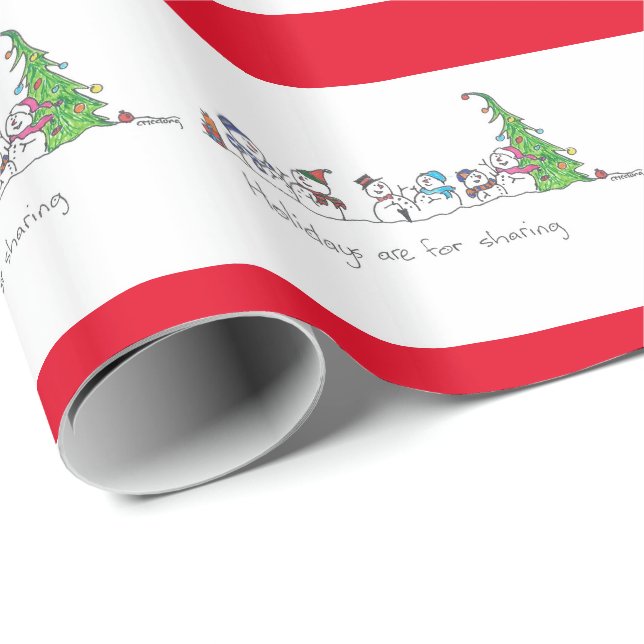 Snowman Chat Urlaub Geschenkpapier (Rolleneckpunkt)