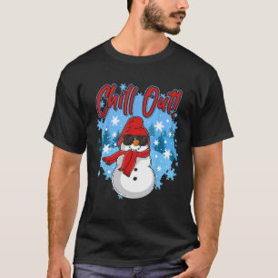 Snowman Chill Out Kinder schwänzen Trendy Winter B T-Shirt