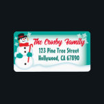 Snowman Christmas Card Address Labels Adressaufkleber<br><div class="desc">Mit diesen Snowman Christmas Card Address Labels können Sie Ihre Weihnachtskarten-Umschläge überprüfen. Passen Sie sie mit Ihrer eigenen Adresse und Informationen an. Diese wurden speziell für die Kunden der Retro Weihnachtskartengesellschaft entwickelt. Schnelle Arbeit beim Versenden Ihrer Retro Weihnachtskarten!</div>