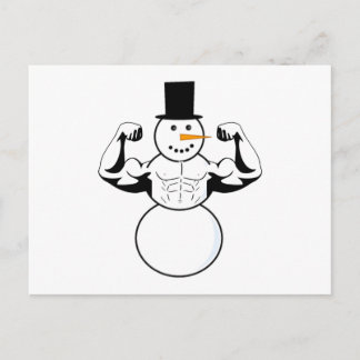Snowman Christmas Card Bodybuilder Fitness Postkarte