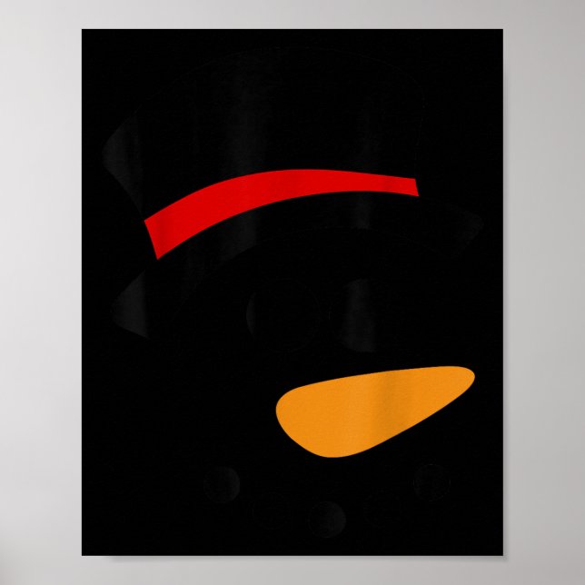 Snowman Christmas Character Face  Poster (Vorne)
