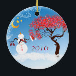 Snowman Christmas Couples Foto Ornament<br><div class="desc">Weitere Weihnachtsdesigns von Sandra Siehe mehr Weihnachtsbilder von Sandra</div>