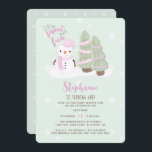 Snowman Christmas Einladung<br><div class="desc">Snowman Christmas Celebrate your child's winter birthday with this cute and snowman wearing a pastel pink knitted hat and scarf. This theme is ideal for your little one’s winter birthday or kid’s Christmas party. Design is completely customizable. Check out the coordinating stationery and ohrs.</div>