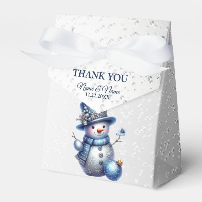 Snowman Christmas Elegante Winterferien Geschenkschachtel (Vorderseite)
