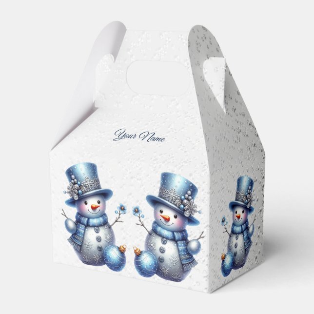 Snowman Christmas Elegante Winterferien Geschenkschachtel (Vorderseite)