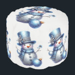 Snowman Christmas Elegante Winterferien Hocker<br><div class="desc">Schneemann Weihnachten Eleganter Winter Holidays Puf. Einzigartiges,  schönes,  stilvolles Design. Leicht personalisiert zu sein. Schriftart Stil,  Größe und Farben können geändert werden. Matching-Elemente sind verfügbar.</div>