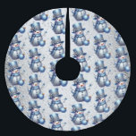 Snowman Christmas Elegante Winterferien Polyester Weihnachtsbaumdecke<br><div class="desc">Weihnachten Schneemann Eleganter Winterurlaub Pinsel Polyester Tree Skirt. Einzigartiges,  schönes,  stilvolles Design. Leicht personalisiert zu sein. Schriftart Stil,  Größe und Farben können geändert werden. Matching-Elemente verfügbar.</div>