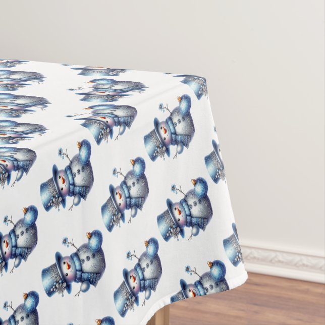 Snowman Christmas Elegante Winterferien Tischdecke (Beispiel)