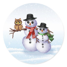 Snowman Christmas Envelope Sticker