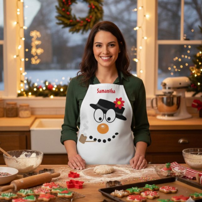 Snowman Christmas Fun Novelty Cartoon Schürze (Von Creator hochgeladen)