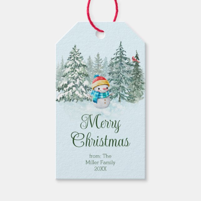 Snowman Christmas Geschenkanhänger (Vorderseite)