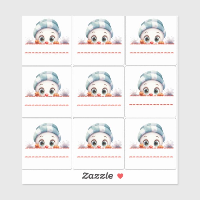 Snowman Christmas Gift Label stickers  (Blatt)
