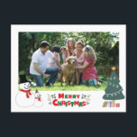 Snowman Christmas Grußkarte Postkarte<br><div class="desc">Das herzerwärmende Design ist Weihnachtsfreudigkeit zu feiern. Schick das Glück zu den Leuten, die dir Liebe und kümmert sich um diese herrliche Weihnachtsfeiertagskarte. Sie können das überdachte Foto in Ihr Foto ändern. Ein schönes Foto Ihrer Familie bringt Ihre Freunde oder Familie nah zu Ihnen. Sie können auch "Name" und "Nachricht"...</div>