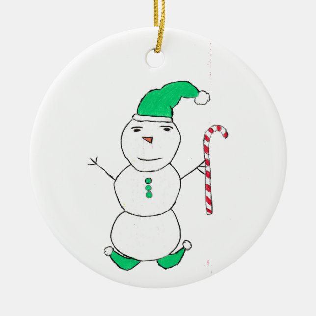 Snowman Christmas Keramik Ornament (Vorne)