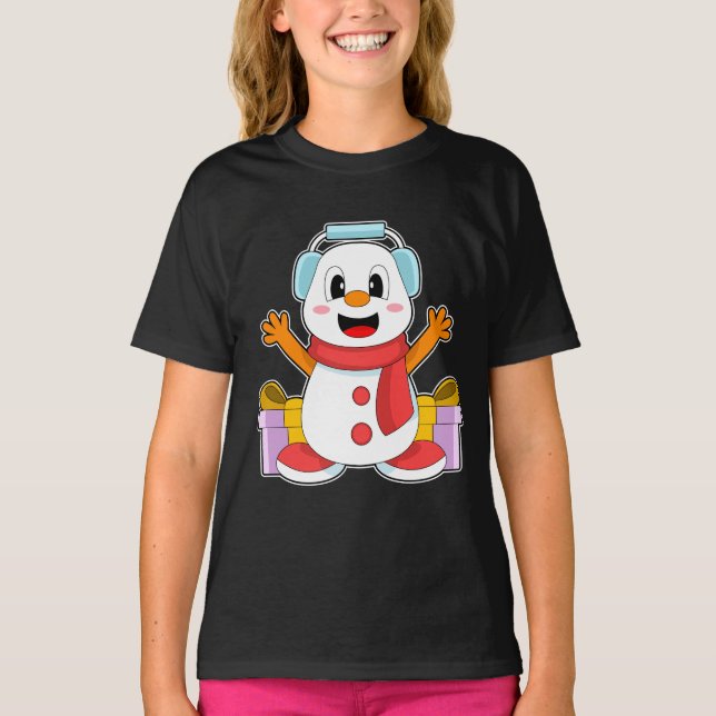 Snowman Christmas Music T-Shirt (Vorderseite)