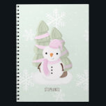 Snowman Christmas Notizblock<br><div class="desc">Snowman Christmas Celebrate your child's winter birthday with this cute and snowman wearing a pastel pink knitted hat and scarf. This theme is ideal for your little one’s winter birthday or kid’s Christmas party. Design is completely customizable. Check out the coordinating stationery and ohrs.</div>