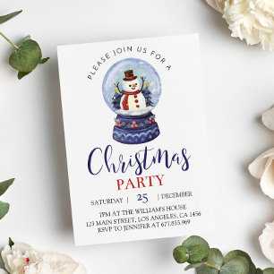Snowman Christmas Party Bithday Invitation