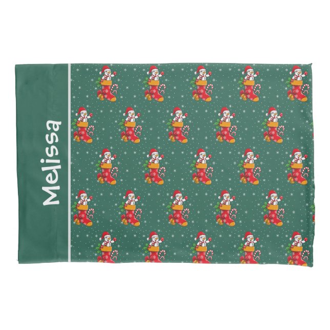 Snowman Christmas Pattern Red Green Individuelle N Kissenbezug (Vorderseite)