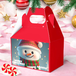 Snowman Christmas Personalisiert Kids Party Red Geschenkschachtel