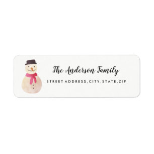 Snowman Christmas Return Address Label
