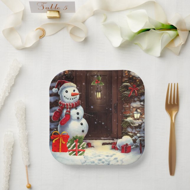 Snowman Christmas Scene Paper Teller (Hochzeit)