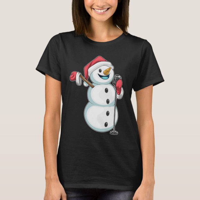Snowman Christmas Singer T-Shirt (Vorderseite)