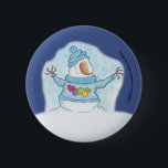 Snowman Christmas Snow Nah Button<br><div class="desc">Möge dein Geist große Freude empfinden,  wie Weihnachten in der Nähe zeichne! Originelles Design von Christie Black von Kreationen aus dem Herzen.</div>
