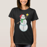 Snowman Christmas Star T-Shirt<br><div class="desc">Dieses Design ist das perfekte Geschenk für einen Geburtstag, Weihnachten und andere Feiern. Es ist für Frauen, Männer und Kinder geeignet.</div>
