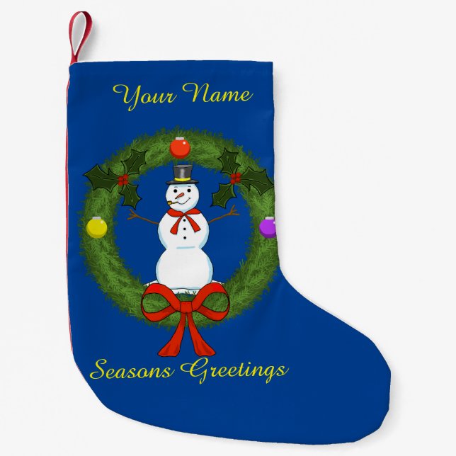Snowman Christmas Strumpf (individuell einstellbar Kleiner Weihnachtsstrumpf (Vorderseite)