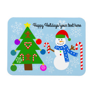 Snowman & Christmas Tree #2 Magnet