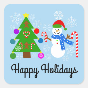 Snowman & Christmas Tree #2 Stickers