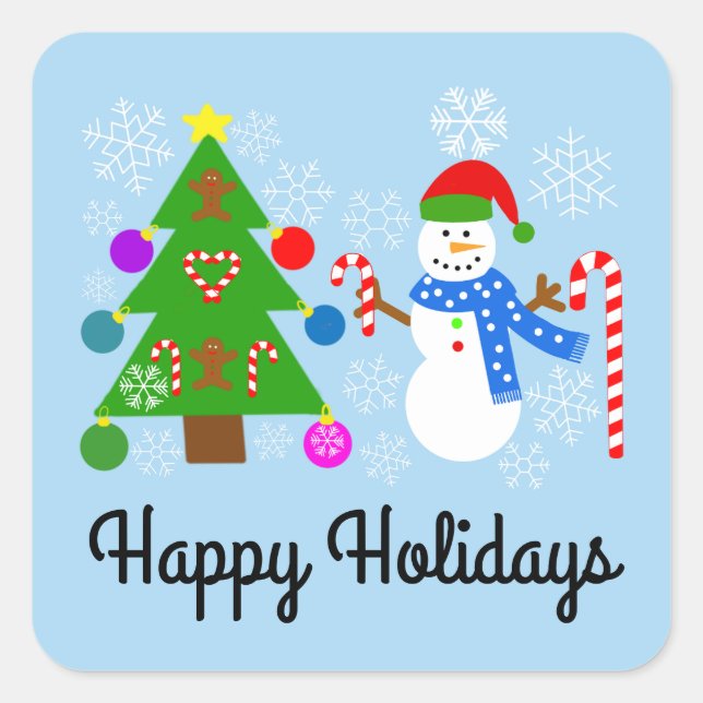 Snowman & Christmas Tree #2 Stickers (Vorderseite)