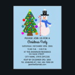 Snowman & Christmas Tree #3 Einladung Postkarte<br><div class="desc">Snowman & Christmas Tree #3</div>