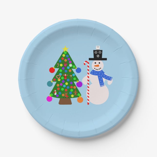 Snowman & Christmas Tree #3 Paper Tellers Pappteller (Vorderseite)