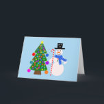 Snowman & Christmas Tree #4 Karte<br><div class="desc">Snowman & Christmas Tree #4</div>