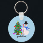 Snowman & Christmas Tree #4 Schlüsselanhänger<br><div class="desc">Snowman & Christmas Tree #4</div>