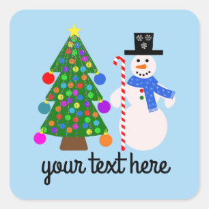 Snowman & Christmas Tree #4 Stickers