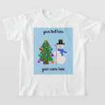 Snowman & Christmas Tree #4 T - Shirt<br><div class="desc">Snowman & Christmas Tree #4</div>