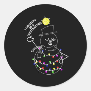 Snowman Christmas Tree Runder Aufkleber